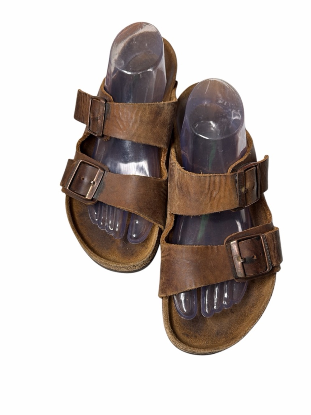 Birkenstock Brown Leather Double Strap Sandals size 42 😎
